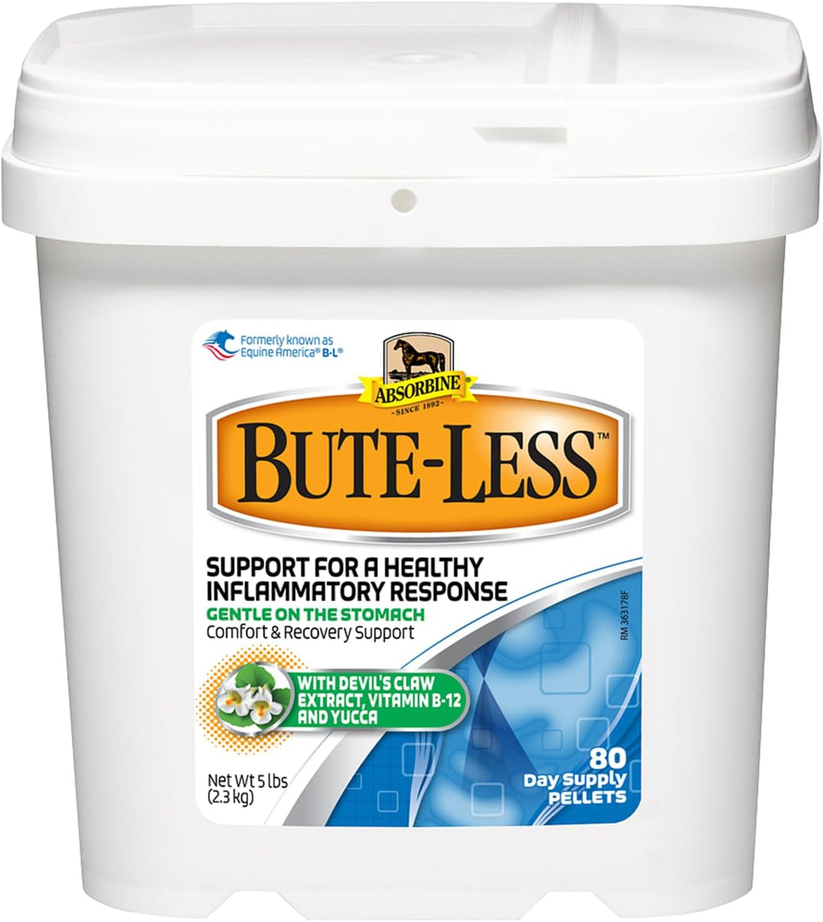 Absorbine Bute-Less Comfort & Recovery Supplement Pellets, Healthy Inflammatory Response, 5 lb / 80
