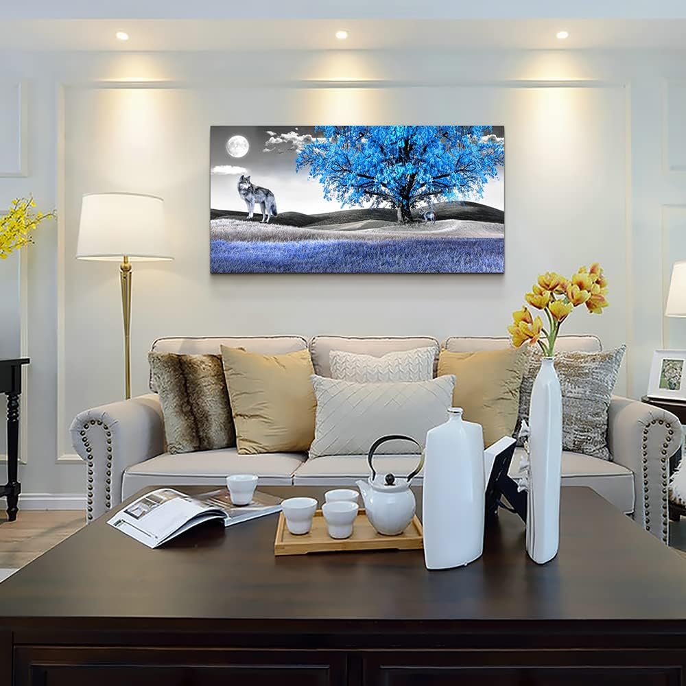 Large Size Canvas Wall Art For Living Room Wall Decor For Bedroom Modern Office Decorations Blue
