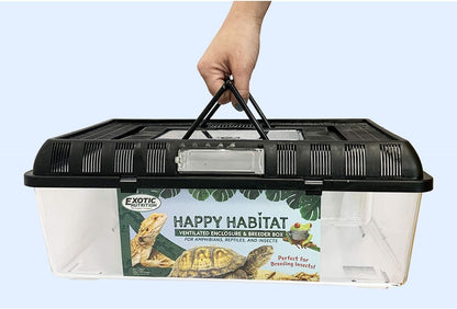 Happy Habitat (Large) - Ventilated Enclosure & Breeder Box - for Live Feeder Insects, Reptiles