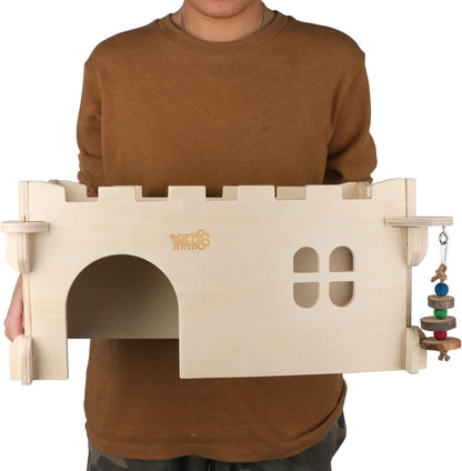 Castle Chinchilla House - Small Animal Hideout for Chinchilla Guinea Pig Hedgehog, or Rat