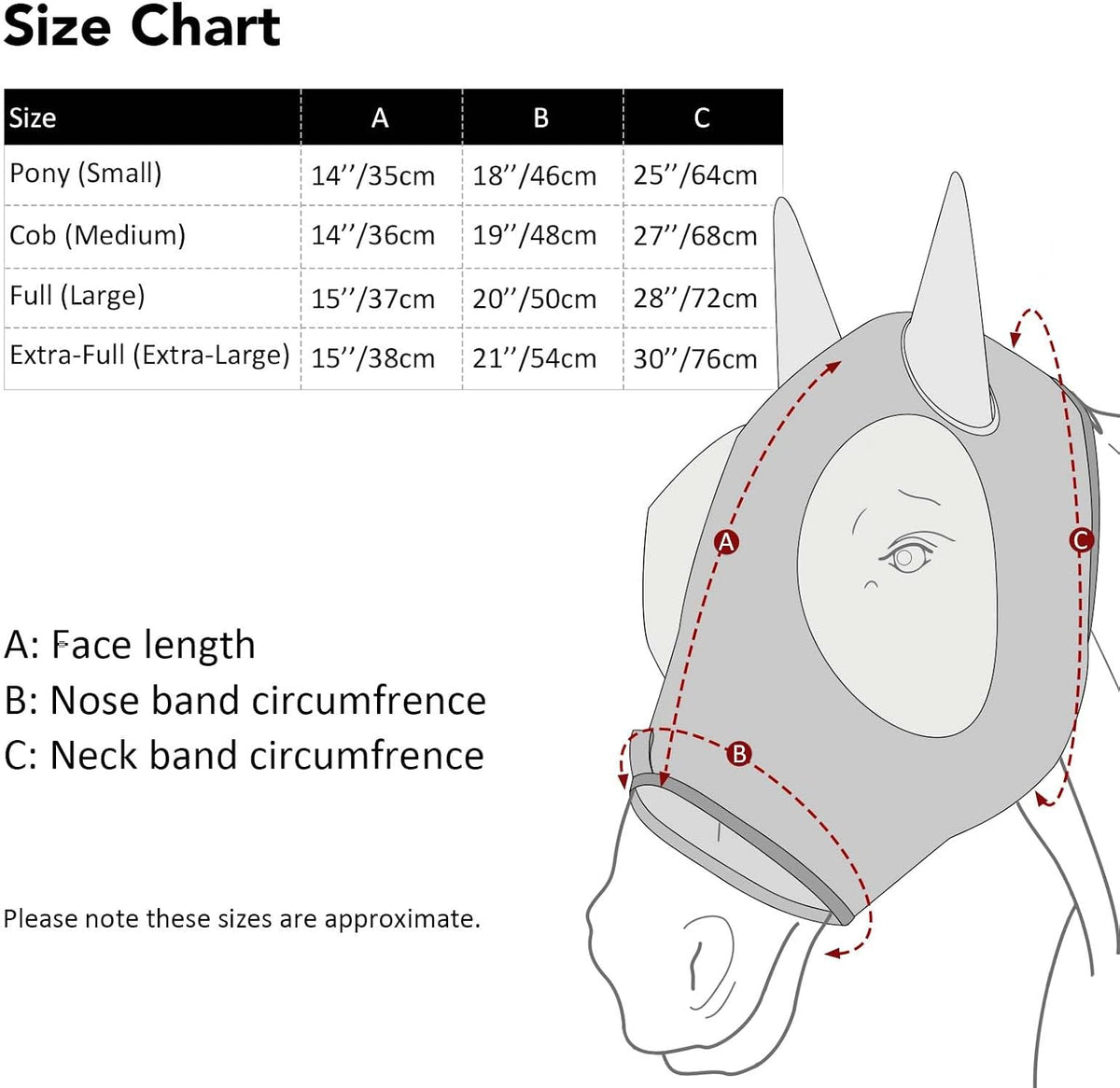 Harrison Howard Super Comfort Stretchy Fly Mask Large Eye Space with UV Protection Soft on Skin
