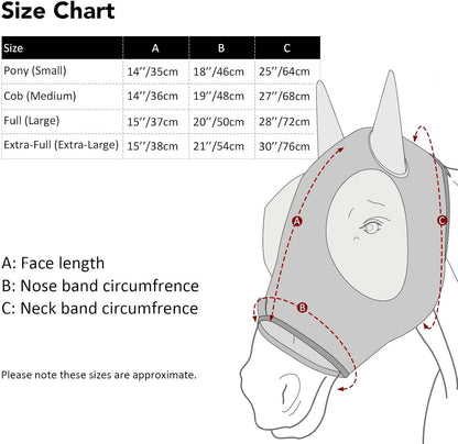 Harrison Howard Super Comfort Stretchy Fly Mask Large Eye Space with UV Protection Soft on Skin