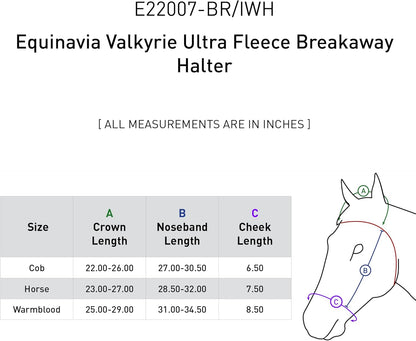 Equinavia Valkyrie Soft Ultra Fleece Padded Adjustable Breakaway Horse Halter - Brown/Ivory White