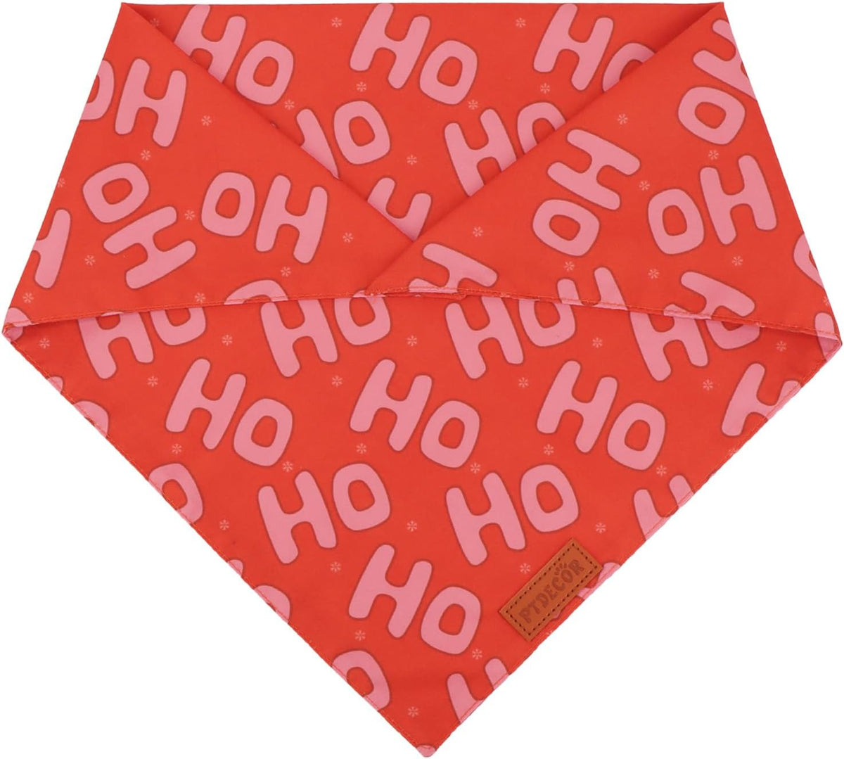 PTDECOR Christmas Dog Bandana, Xmas HOHO Santa Design Reversible Holiday Dog Scarf, Triangle