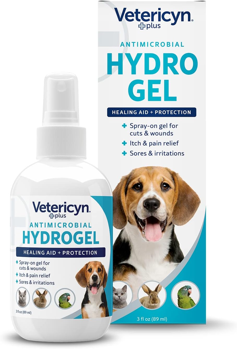 Vetericyn Plus Dog Wound Care Hydrogel Spray | Healing Aid and Wound Protectant, Sprayable Gel to