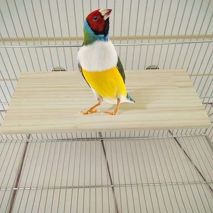 3Pcs Pet Parrot Bird Cage Perches Square Wooden Stand Platform Budgie Toys Bird Tree Perches for