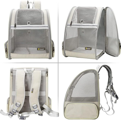 Texsens Pet Backpack Carrier for Small Cats Dogs | Ventilated Design, Safety Straps, Buckle
