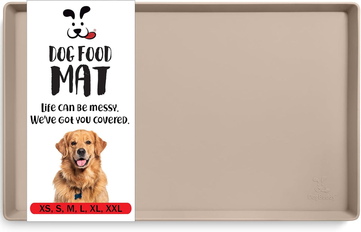 DogBuddy Dog Food Mat – Waterproof Dog Bowl Mat for Food and Water, Silicone Pet Feeding Mats for