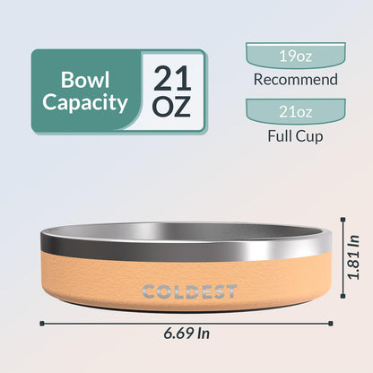 Coldest Dog Bowl - Anti Rust Metal, Non Slip, 3 Layers Insulated Stainless Steel Dog Bowls - Spill