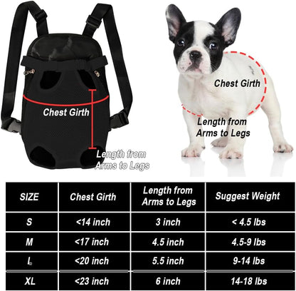 FEimaX Dog Carrier Backpack Pet Legs Out Front Cat Travel Bag, Adjustable Puppy Backpacks Carriers