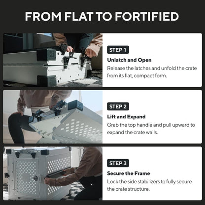 Impact Collapsible Dog Crate - Foldable Hard Crate for Intermediate Dogs - Heavy Duty Travel Kennel