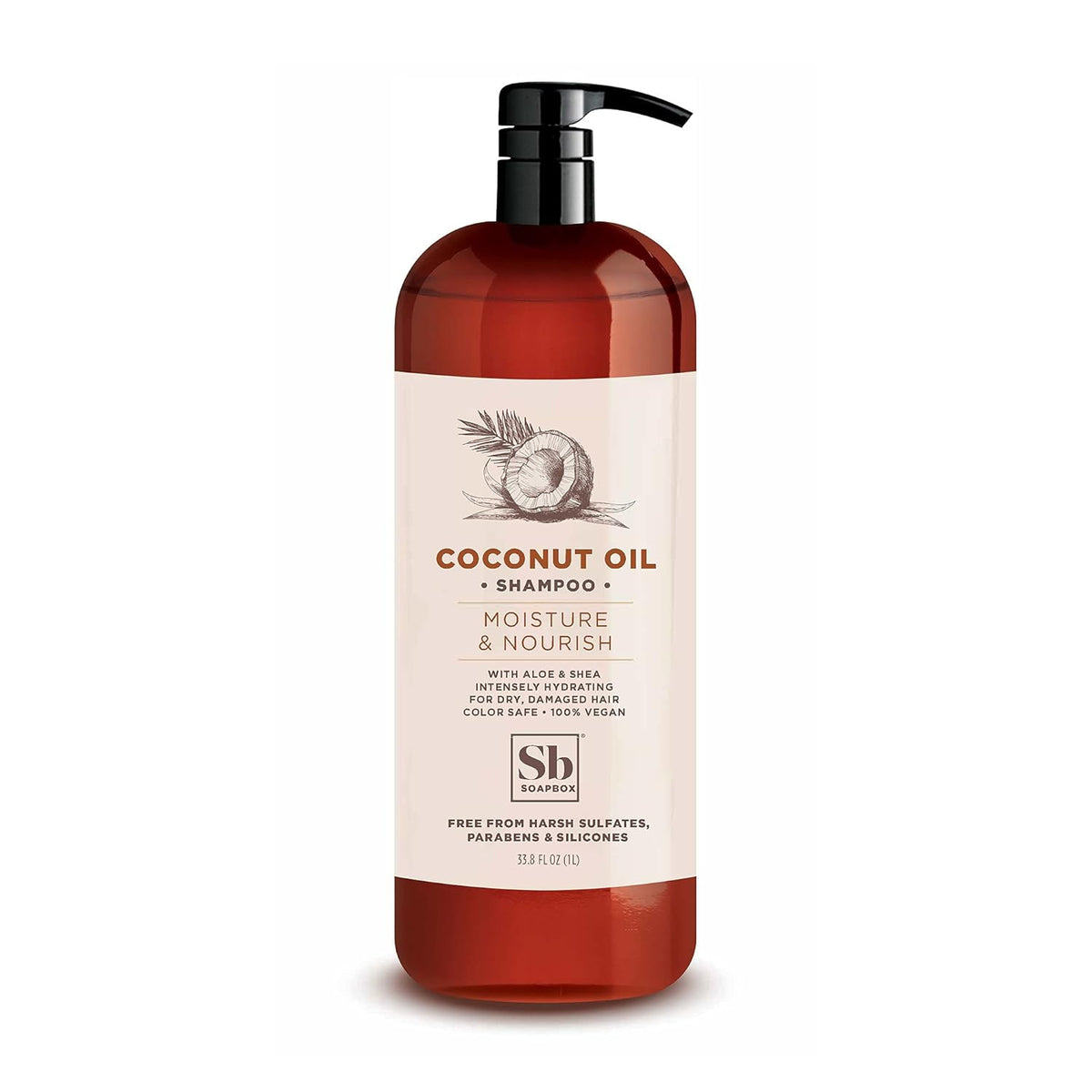 Soapbox Coconut Oil Shampoo, Harsh Sulfate Free, Paraben Free, Silicone Free, Color Safe, and Vegan