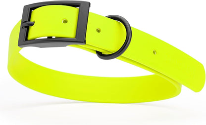 Dogline Biothane Waterproof Dog Collar Strong Coated Nylon Webbing with Black Hardware Odor- Proof