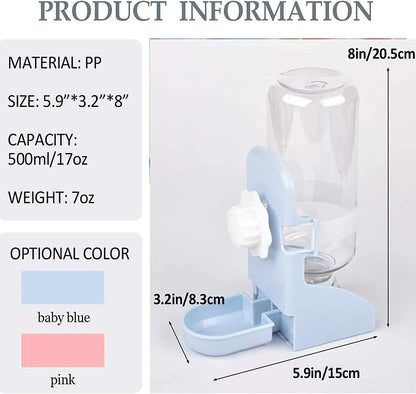 kathson 2PCS Rabbit Water Bottle, 17oz Hanging Water Fountain Automatic Dispenser No Leak