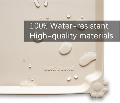 Hoki Found Large Silicone Pet Feeding Tray - Waterproof Dog Pet Cat Feeding Mat - Non Slip Pet Dog