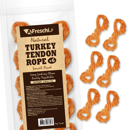 Afreschi Turkey Tendon Rope (S) 6 Pieces per Pack, USA-Sourced Turkey Tendon, All Natural Human