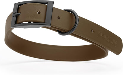 Dogline Biothane Waterproof Dog Collar Strong Coated Nylon Webbing with Black Hardware Odor- Proof