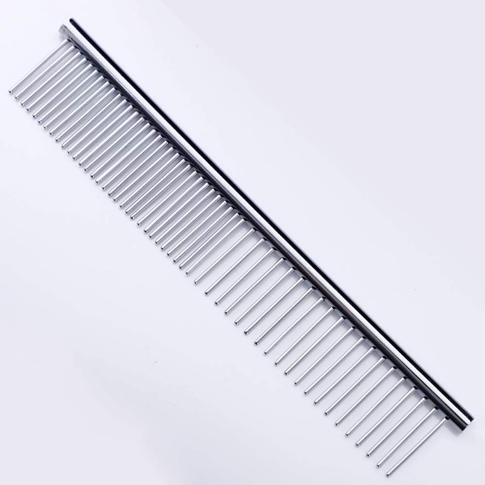 ZoCr Stainless Steel Pet Comb for Dogs Cats, Pet Grooming Comb with Different Spaced Rounded Teeth