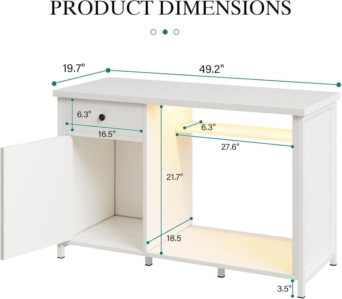 55 Gallon Fish Tank Stand with LED Light & Power Outlets, 55-75 Gallon Aquarium Stand with Drawer &