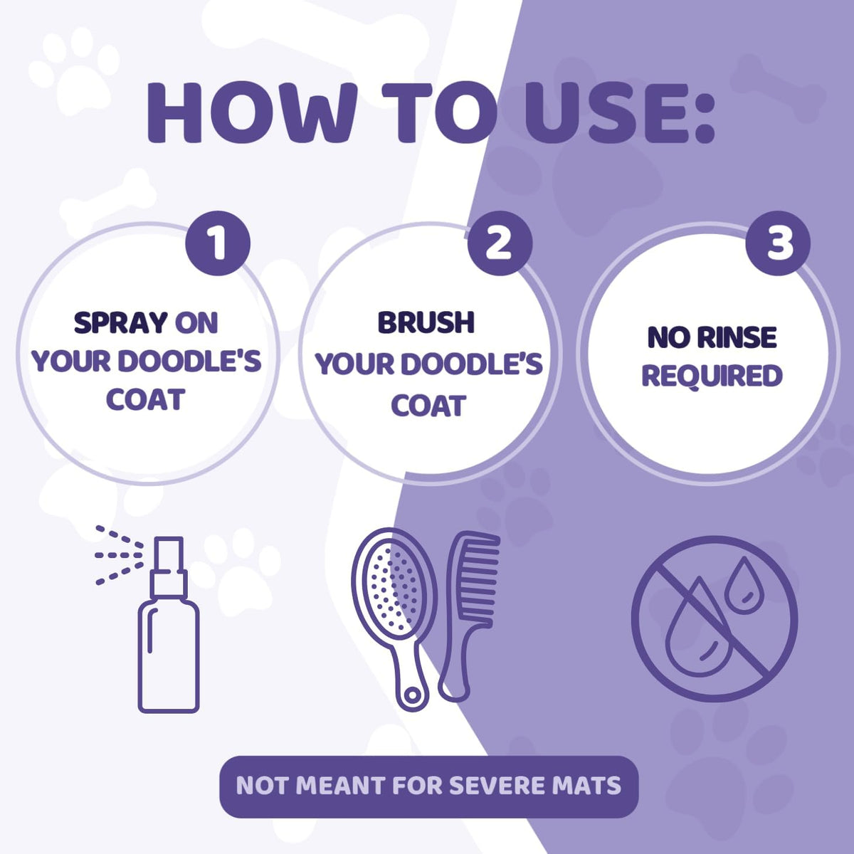 Dog Detangler Spray Dematting for Doodle - Natural Dog Leave in Conditioner Spray for Grooming and
