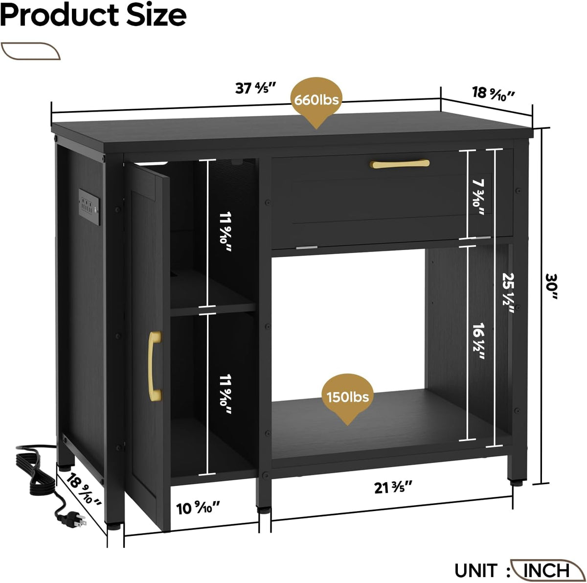 Bestier 40-50 Gallon Fish Tank Stand with Power Outlet&LED Light, 37x18 Heavy-Duty Metal Aquarium