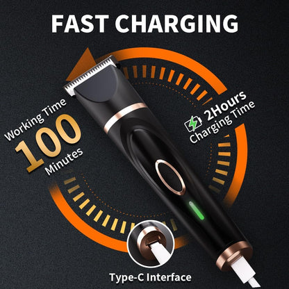 Dog Clippers Grooming Kit with Paw Trimmer, 3 in 1 Low Noise Electric Rechargeable Cordless Pet