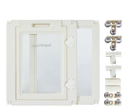 30.3“H 2PCS Extension Kit - Door+Panel, T-Buckles for Compartment, Expandable Clear Dog Play Pen