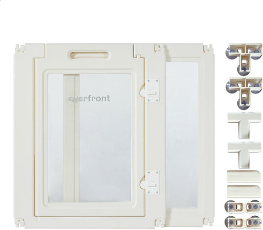 30.3“H 2PCS Extension Kit - Door+Panel, T-Buckles for Compartment, Expandable Clear Dog Play Pen