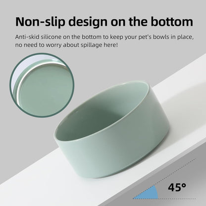 Ceramic 7.3inch Dog Bowl, Food and Water Bowl for Medium Breed Dog, Pet Feeder for Replacement