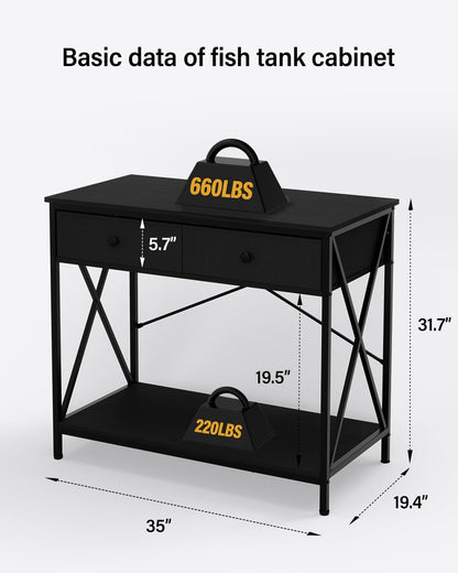 Fish Tank Stand 40 Gallon: Sturdy Aquarium Stand with Accessories Storage - Metal Fish Tank Table