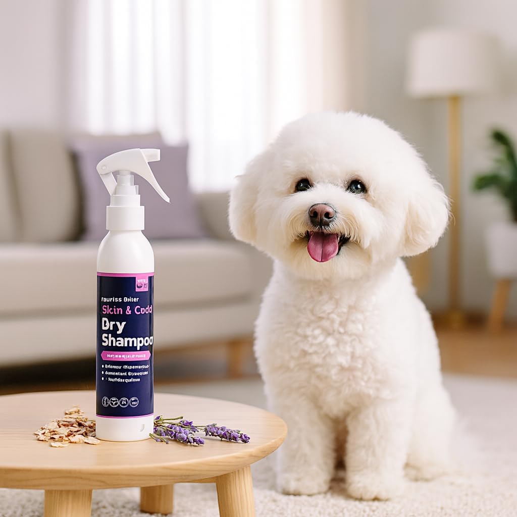 Honest Paws Dog Dry Shampoo - Waterless No Rinse Spray Formula Reducing Itch Cleanse Hydrate