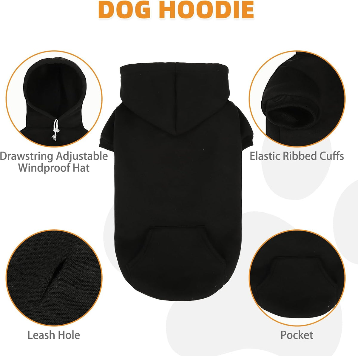 KOOLTAIL Dachshund Dog Hoodie - Soft and Warm Dogs Hoodie Sweater with Leash Hole and Pocket, Pet