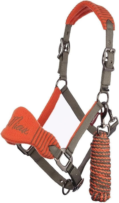 LeMieux Vogue Fleece Headcollar - Halter & Leadrope - Extra Padding, Adjustable at Curb and Poll
