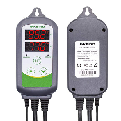 Inkbird ITC-308 Digital Temperature Controller 2-Stage Outlet Thermostat Heating and Cooling Mode