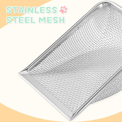 Cat Litter Scoop,Sturdy Litter Cleaner Corner Shovel,Stainless Steel Mesh Litter Shovel,Easy to