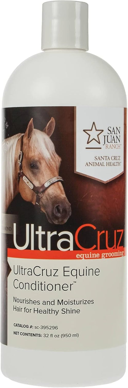 UltraCruz Equine Foaming Horse Shampoo, Conditioner Bundle, 32 oz Each with 16 oz Detangler
