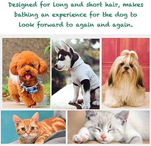 Dog Cat Pet Grooming Brush - Silicone Massage Brush for Deshedding and Bathing, Anti-Slip Rubber