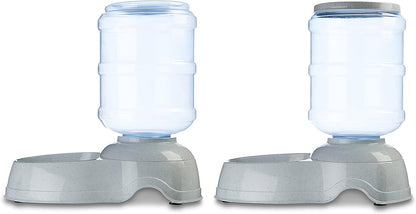 Amazon Basics Automatic Dog Cat Water Dispenser Gravity Feeder and Waterer Set, Large, 12-Pound