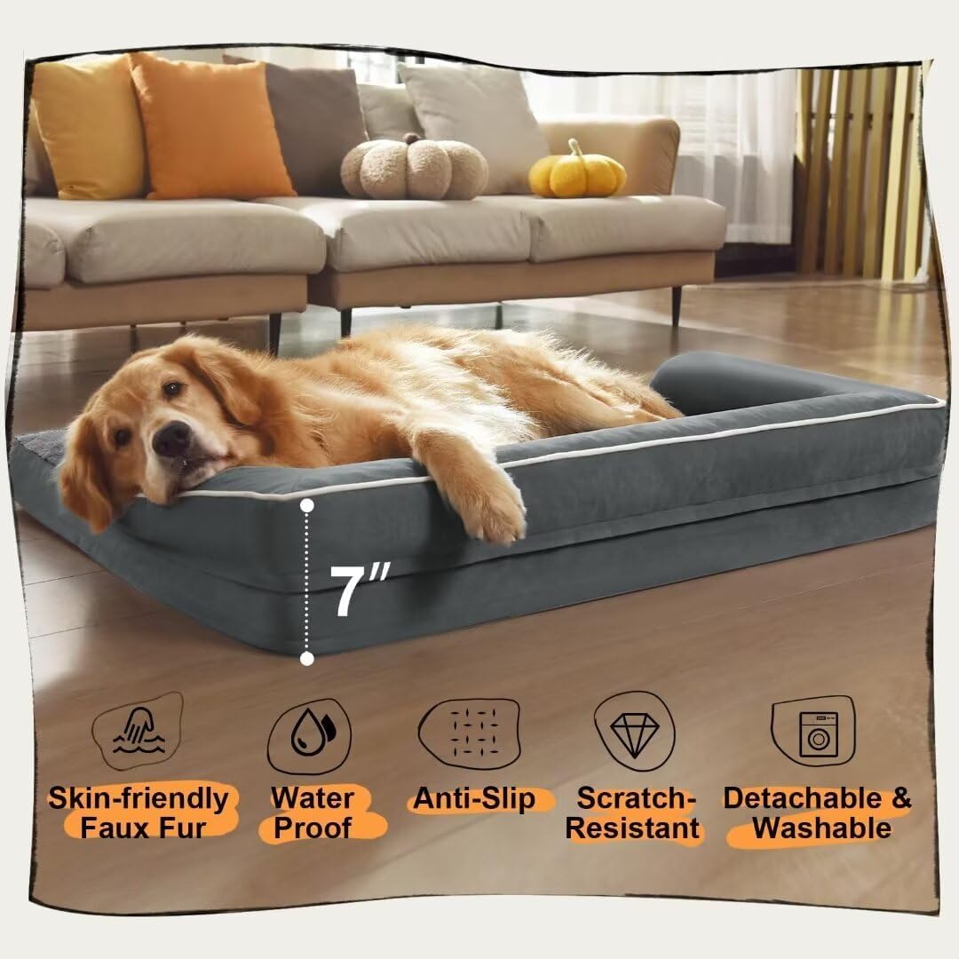 Extra Large Dog Bed-Orthopedic Waterproof XL Dog Bed for XLarge Extra Big Dogs - Foam Couch Sofa