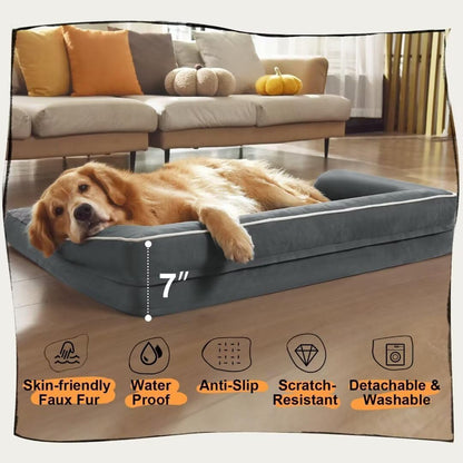 Extra Large Dog Bed-Orthopedic Waterproof XL Dog Bed for XLarge Extra Big Dogs - Foam Couch Sofa