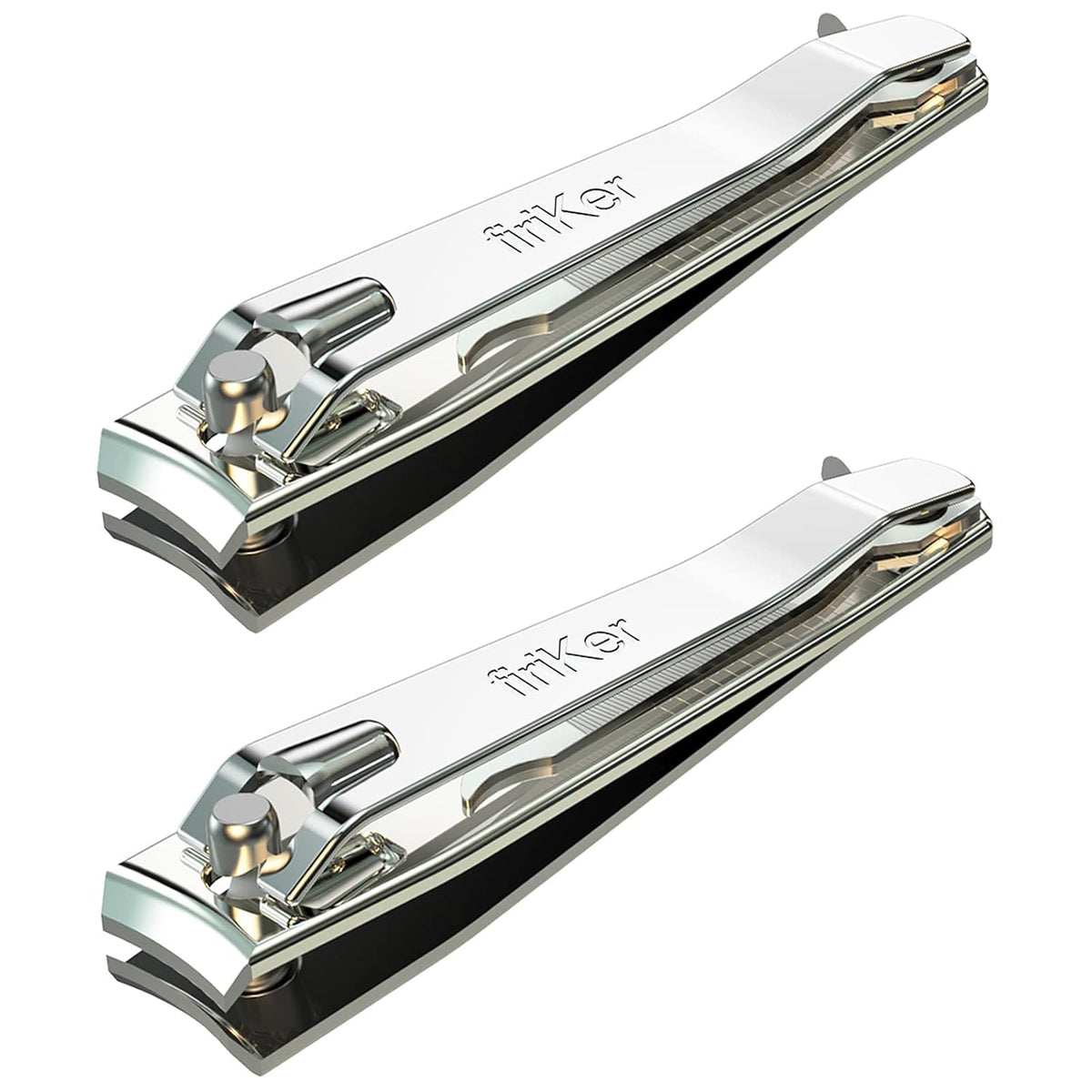 2PCS Stainless Steel Nail Clippers,Professional Fingernail Clipper and Toenail Clipper, Wide Easy