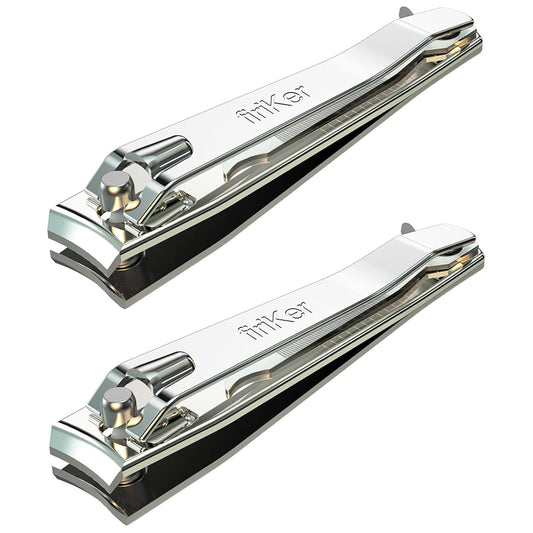 2PCS Stainless Steel Nail Clippers,Professional Fingernail Clipper and Toenail Clipper, Wide Easy