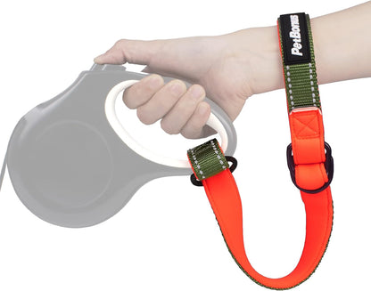 PetBonus Short Dog Leash, Safety Wrist Strap for Retractable Dog Leash, Reflective Design and