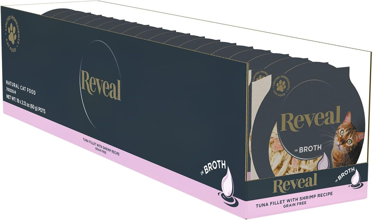 Reveal Natural Wet Cat Food, 18 Count, Grain Free, Limited Ingredient Cat Food Cups, Tuna with