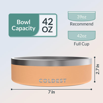 Coldest Dog Bowl - Anti Rust Metal, Non Slip, 3 Layers Insulated Stainless Steel Dog Bowls - Spill