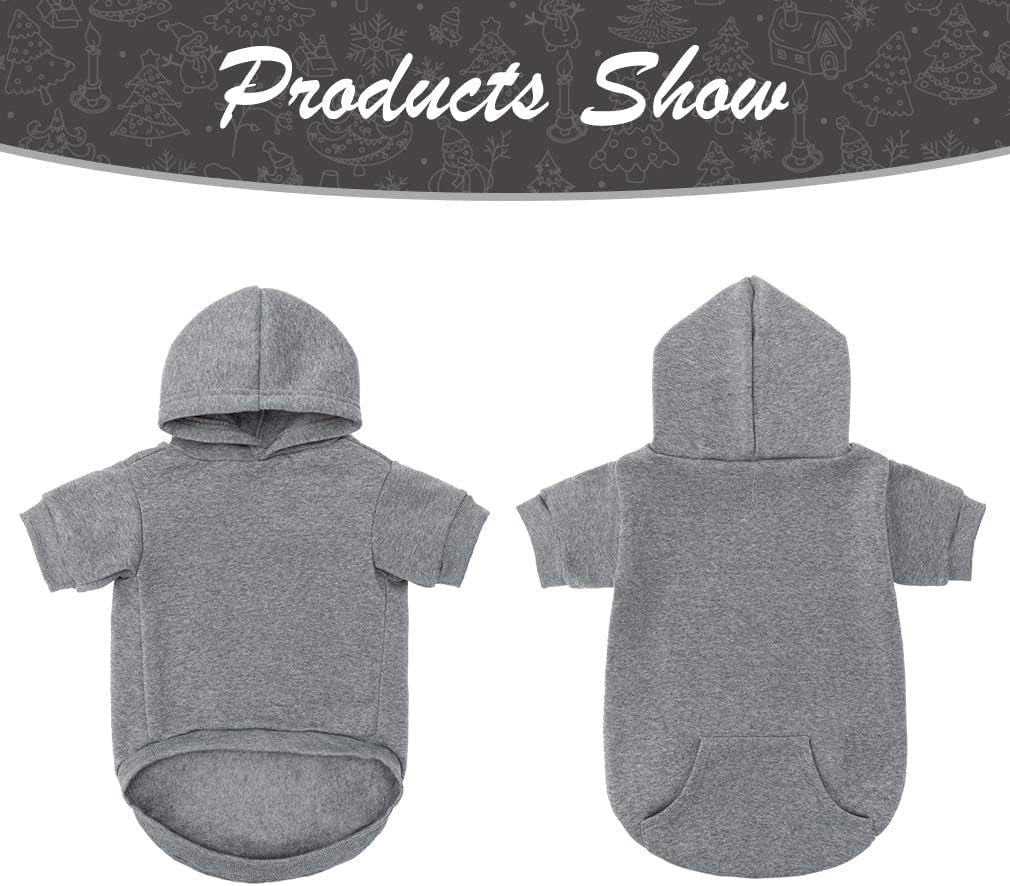 KOOLTAIL Basic Dog Hoodie - Soft and Warm Dog Hoodie Sweater with Leash Hole and Pocket, Dog Winter