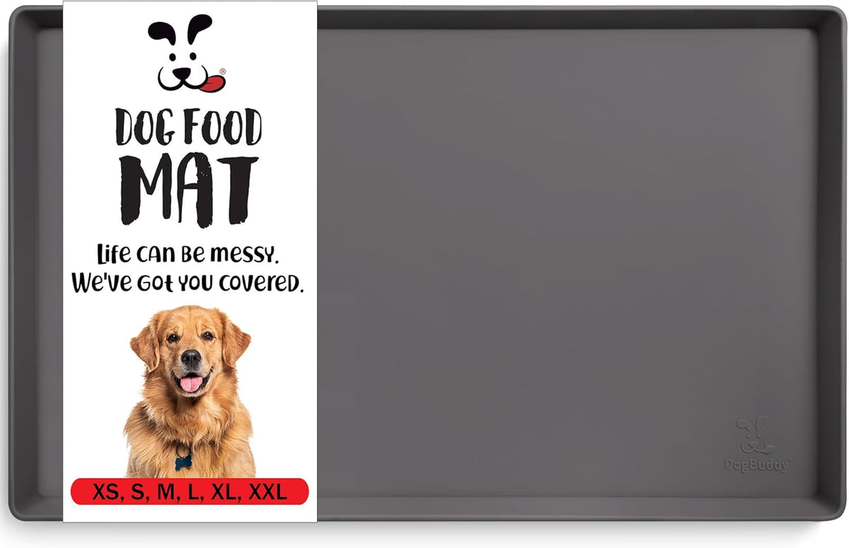 DogBuddy Dog Food Mat – Waterproof Dog Bowl Mat for Food and Water, Silicone Pet Feeding Mats for