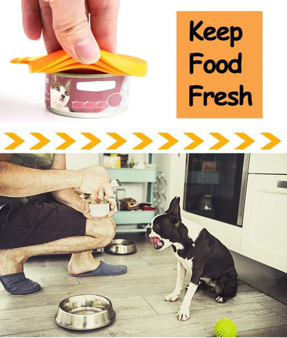 Comtim Pet Food Can Cover Silicone Can Lids for Dog and Cat Food(Universal Size,One fit 3 Standard