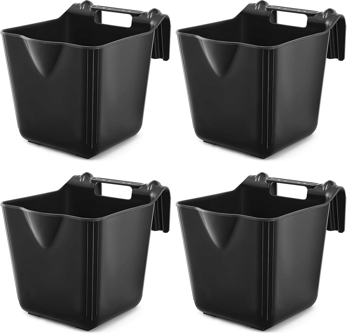 4 Pack 15 Quart Horse Feeders for Stall Hook Over Hanging Fence Hay Feeder Mountable Livestock