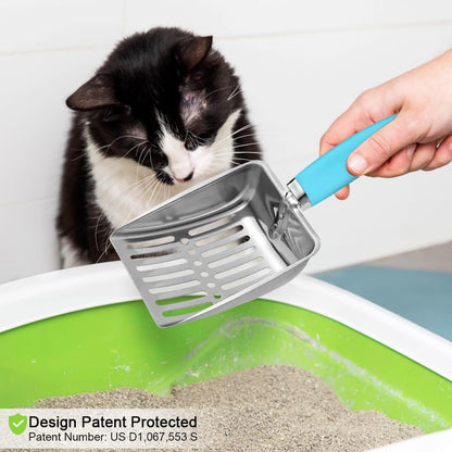 Cat Litter Scoop - Stainless Steel Metal Cat Litter Scoop-Sturdy Mesh Scooper - Mesh Shovel-Easy to